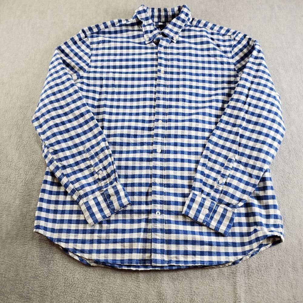 Gap Shirt Men XL Blue Check Casual Long Sleeve Original Fit Collared Button Down